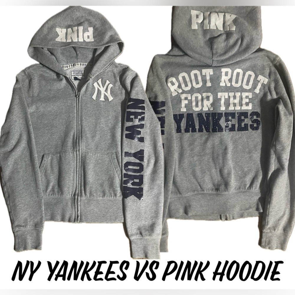 🌟Victoria Secret Pink Bling 5th & Ocean MLB⚾️New York Yankees Sweatshirt Hoodie